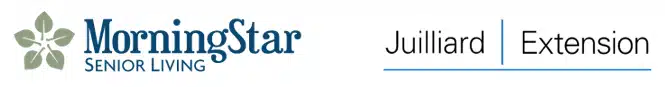 MorningStar Senior Living & Juilliard Extension logos